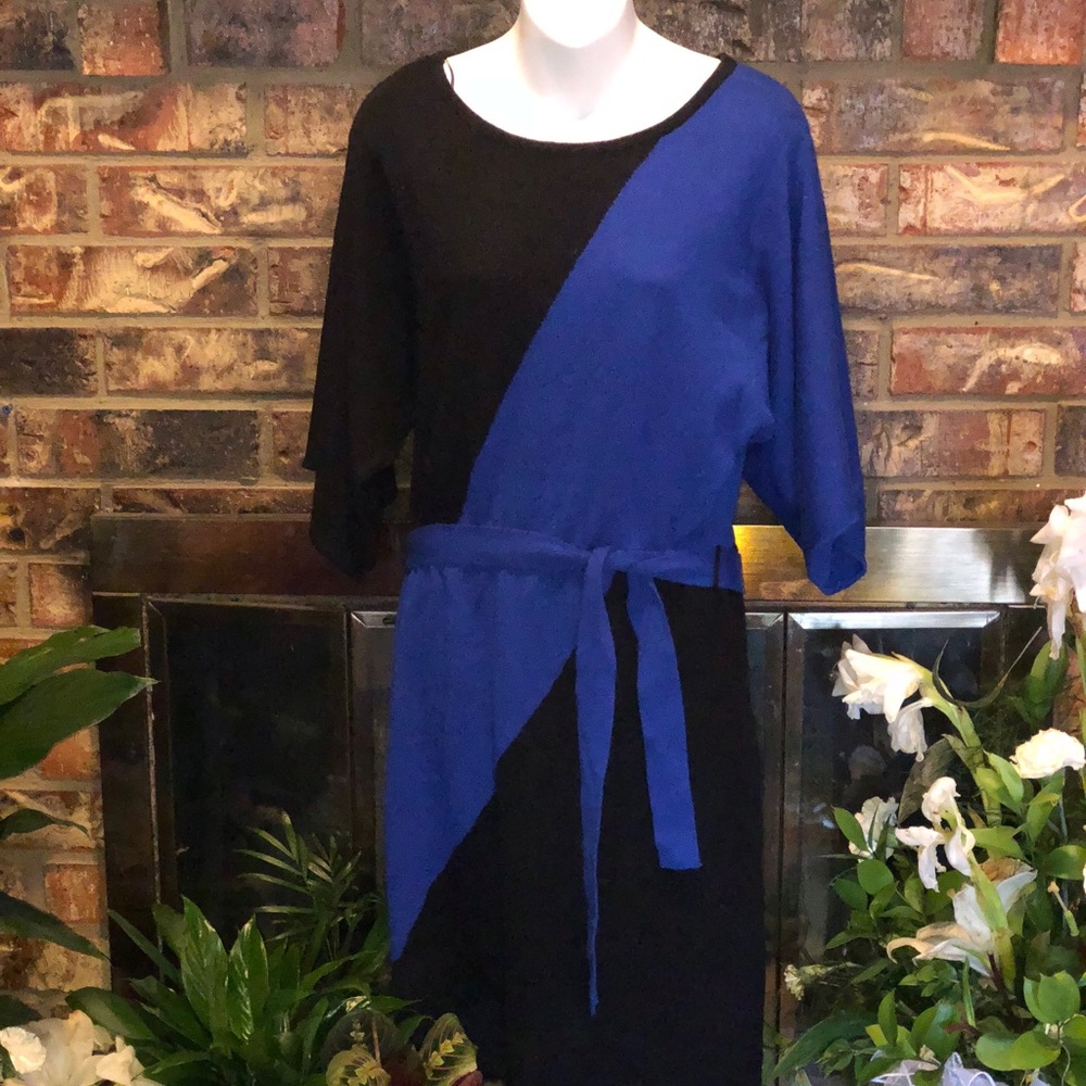 Blue and black dress